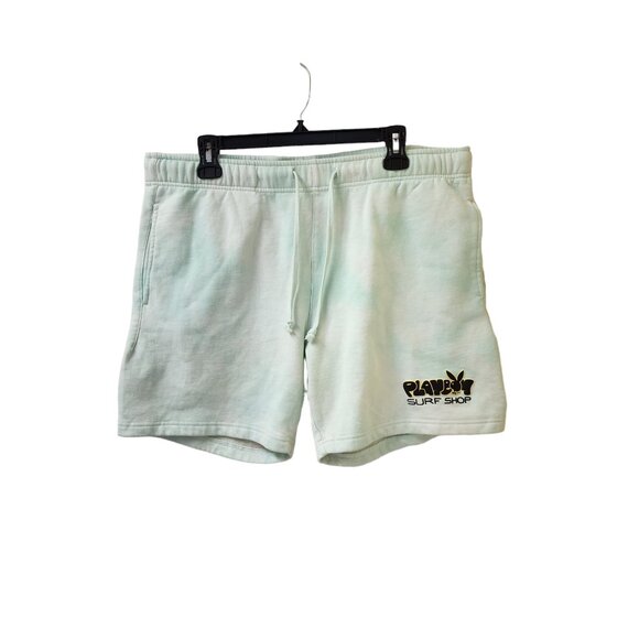 Pac Sun Playboy Sweat Shorts Men's Large Mint Green Tie Dye - Picture 1 of 6